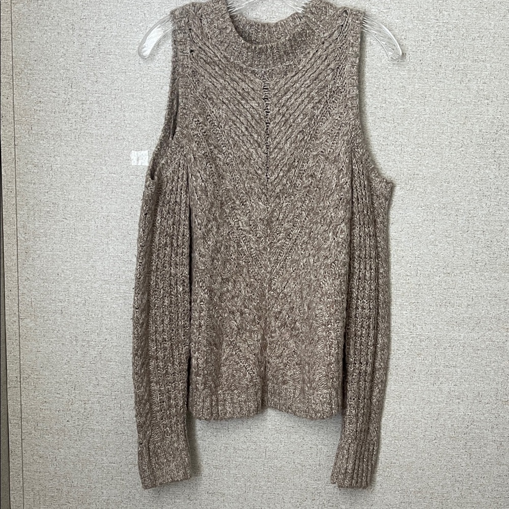 Express Off-the-Shoulder Sweater in Taupe